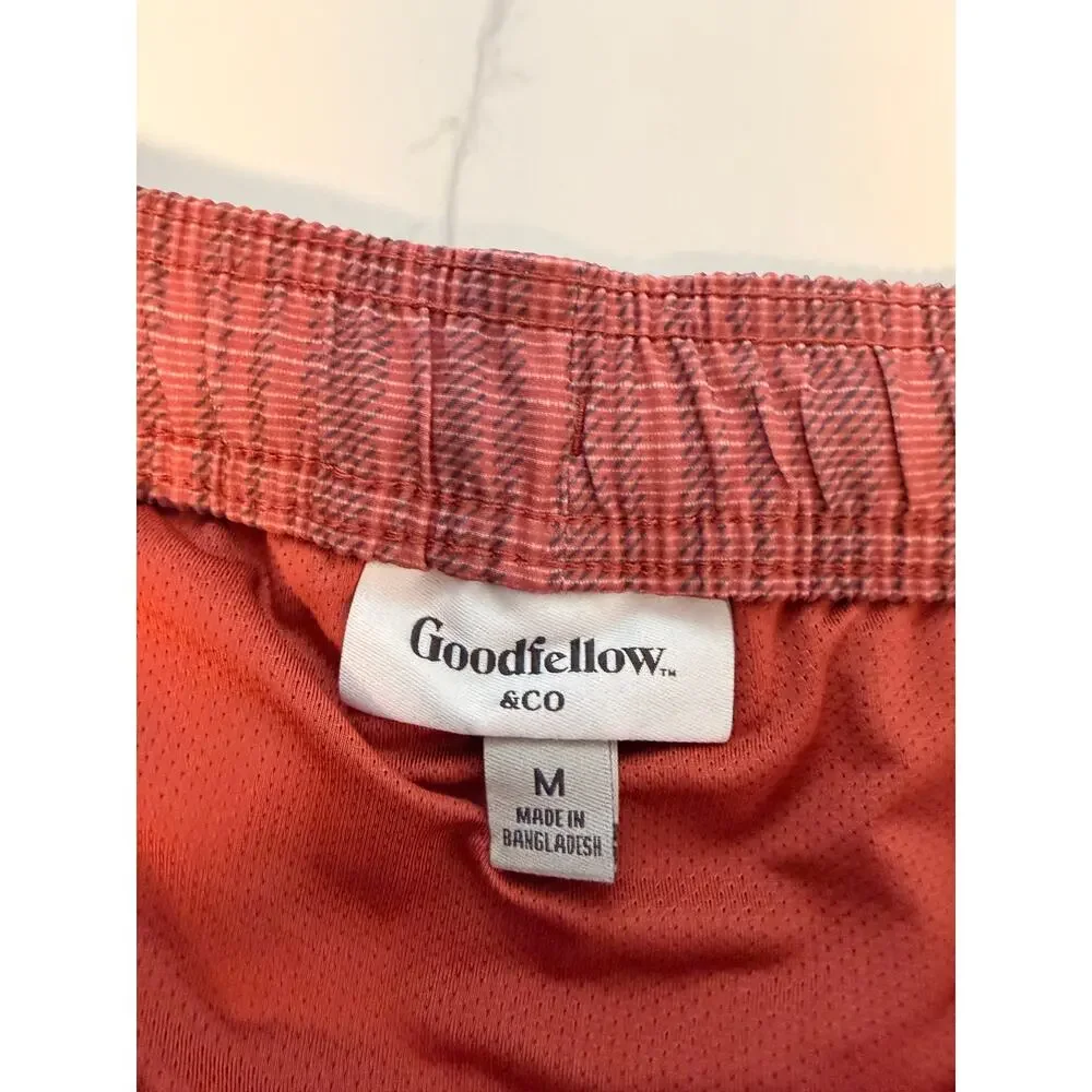 Goodfellow & Co Men’s Swim Trunks Medium Coral 5” Inseam UPF 50+ Lined NWT